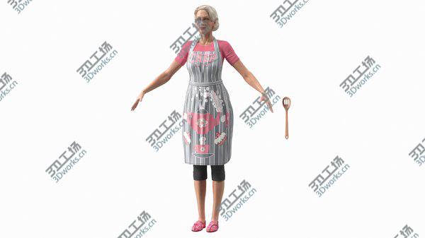 images/goods_img/20210312/3D Elderly Woman in Kitchen Apron T Pose/3.jpg